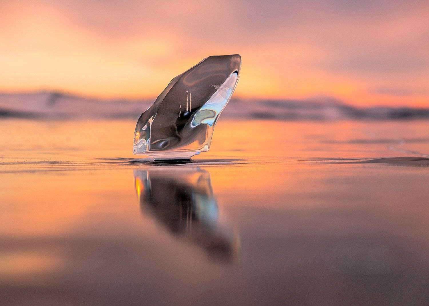 байкал, ольхон, лед, закат, рассвет, зима, кристалл, отражение, сибирь, Максим Рязанцев