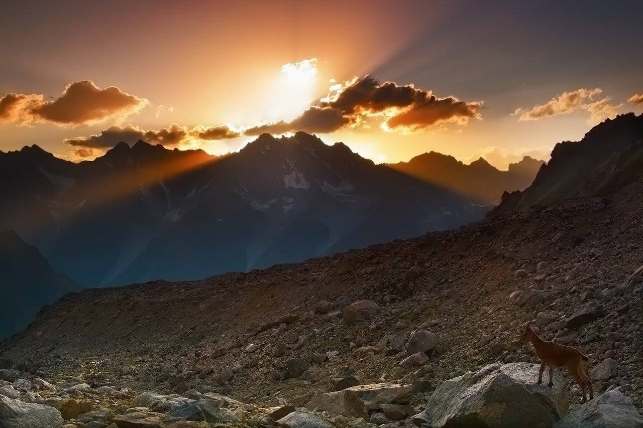 горы, закат, кавказ, Эстелла