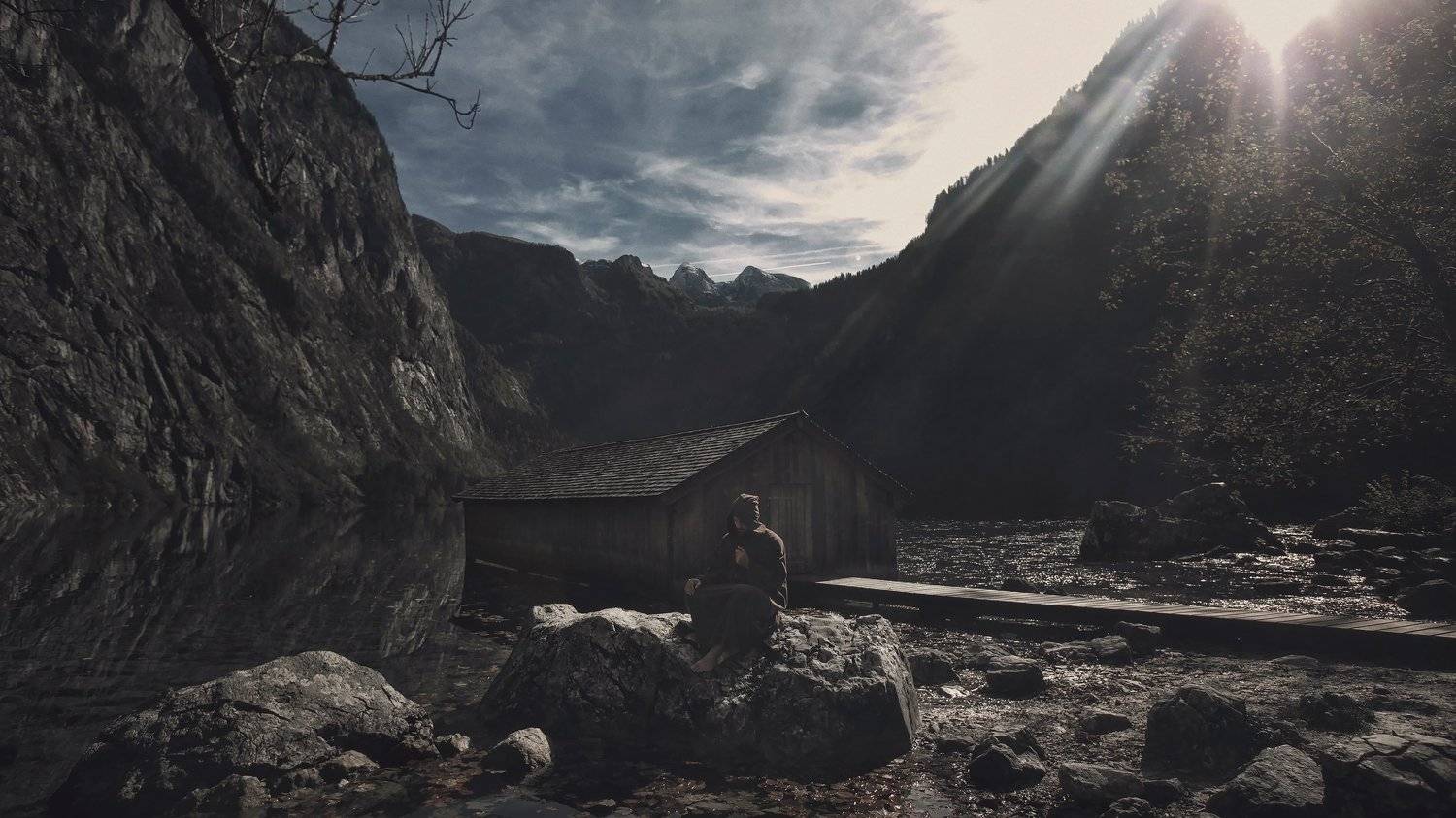наедине, один, горы, mountain,  k&ouml;nigssee, кёнигсзе, потрет, монах, monk, Сергей Спирин