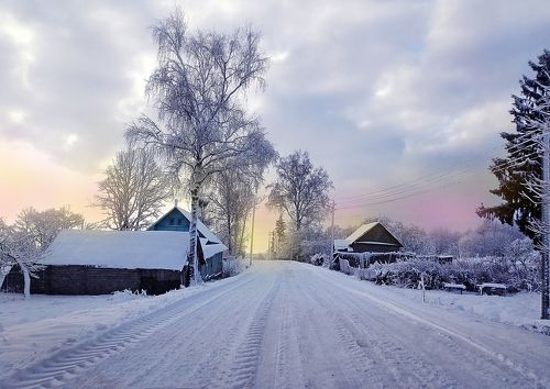 Зима в белорусской деревне