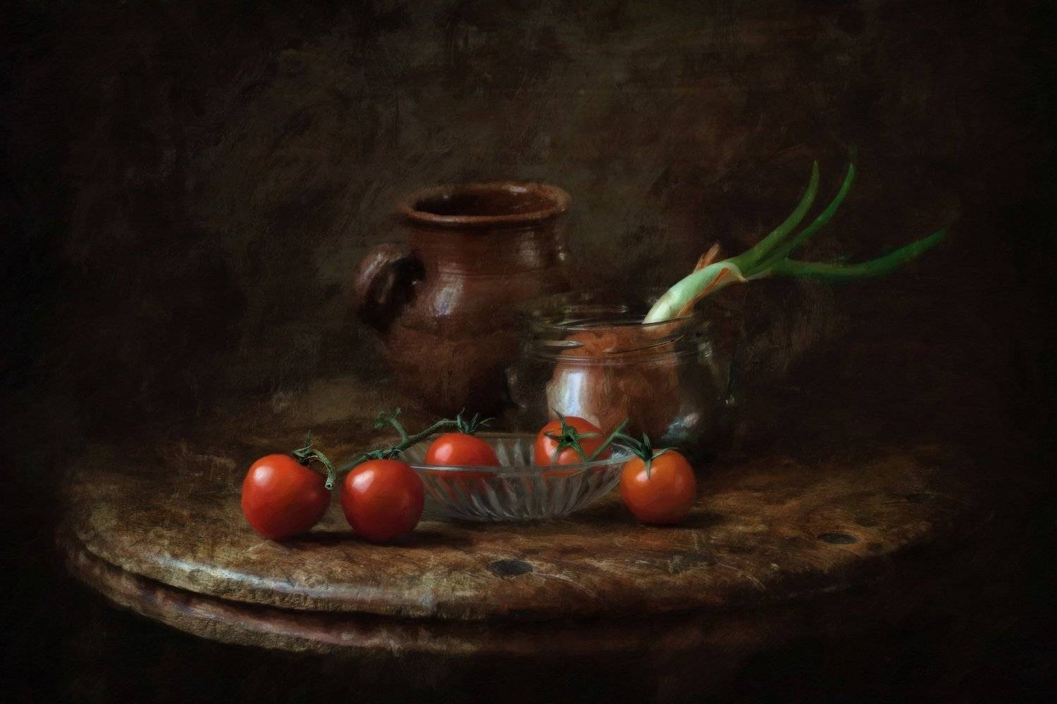 натюрморт, томаты, черри, лук, Анна Петина