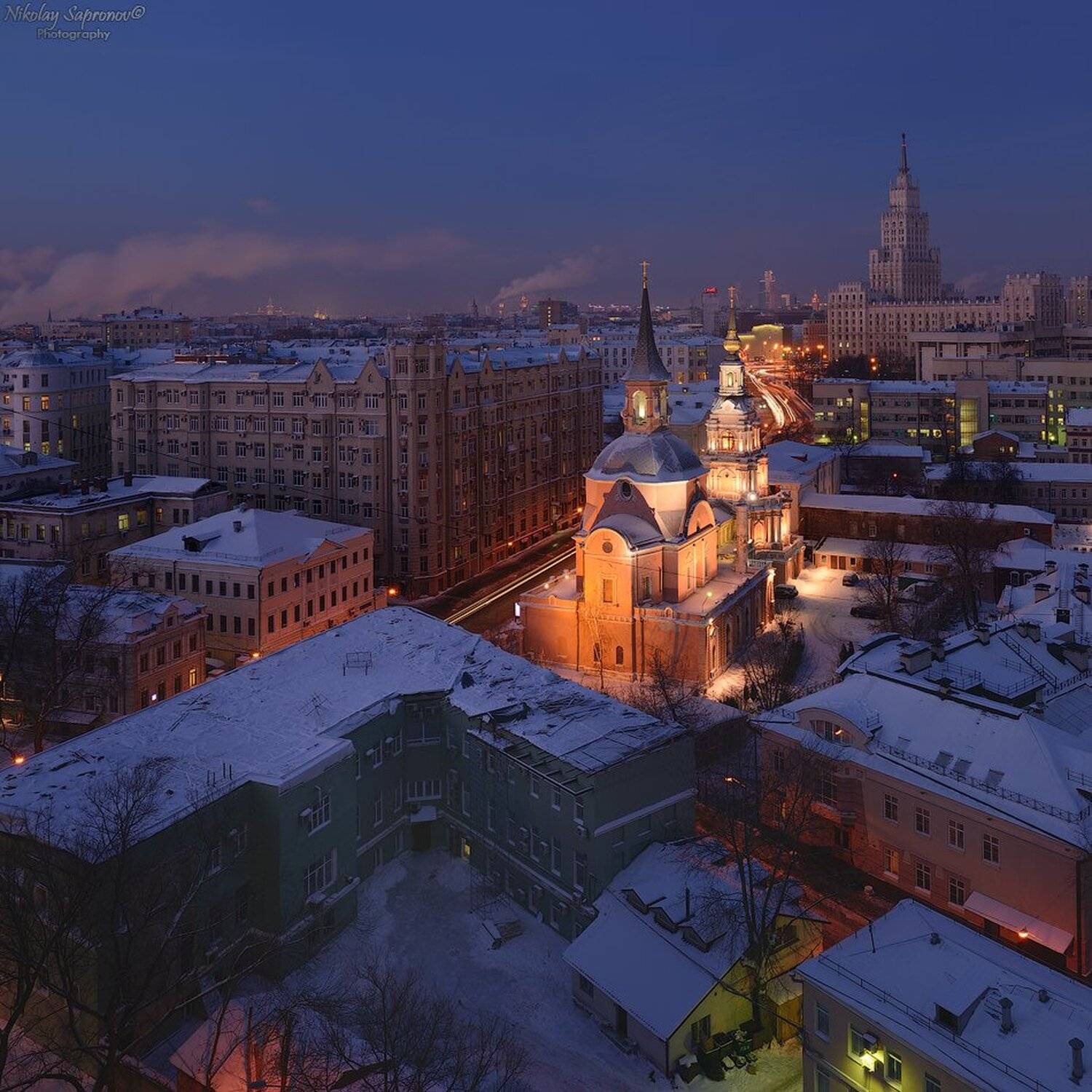 москва, красные ворота, городской пейзаж, сталинские высотки, петропавловский храм, басманный, центр москвы, цао, Николай Сапронов