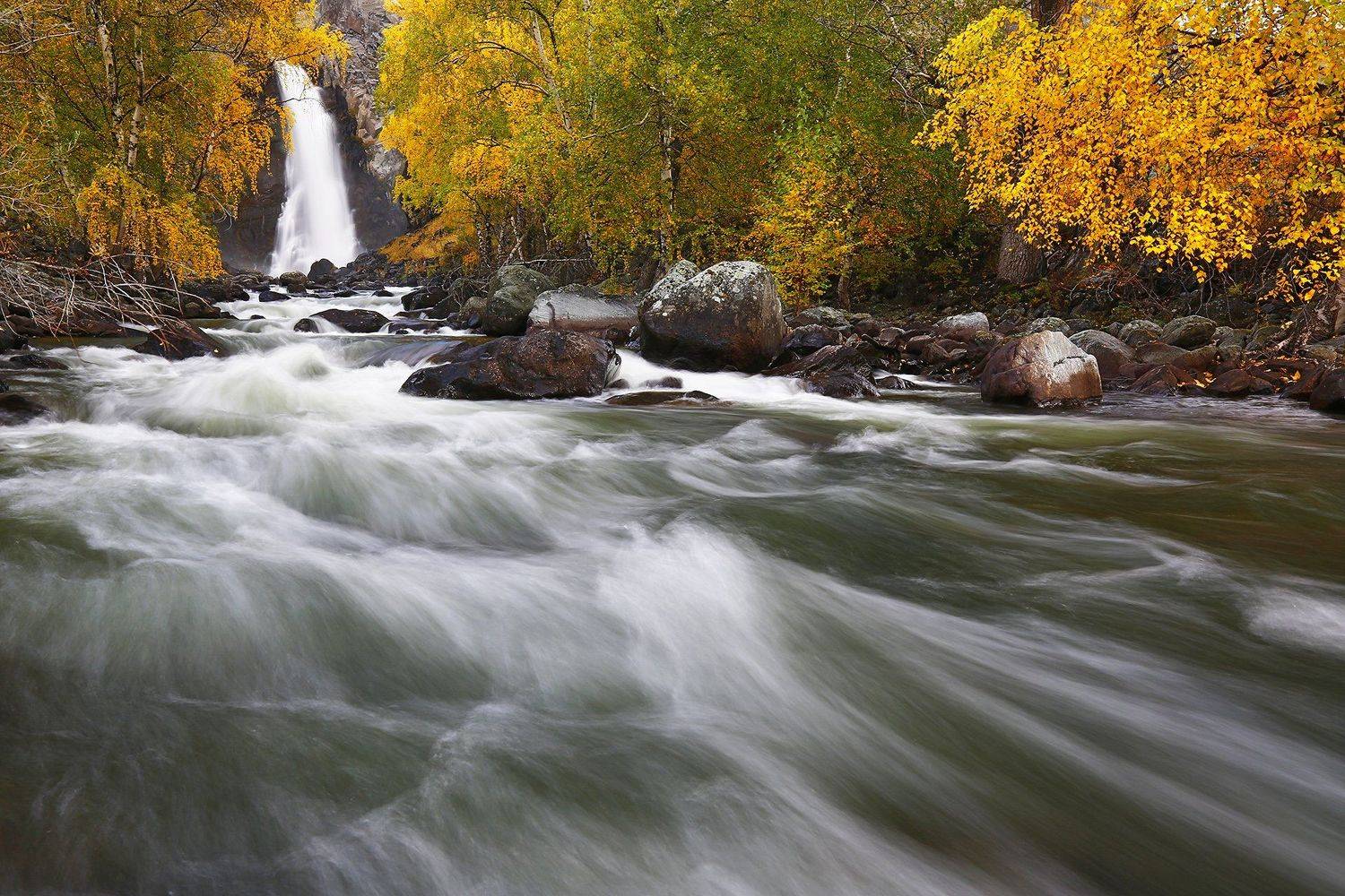 алтай, горный алтай, водопад, куркуре, природа, осень, Константин Маланин