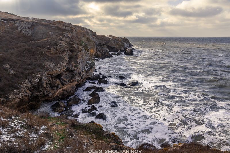 Зимний шторм в Крыму фото превью