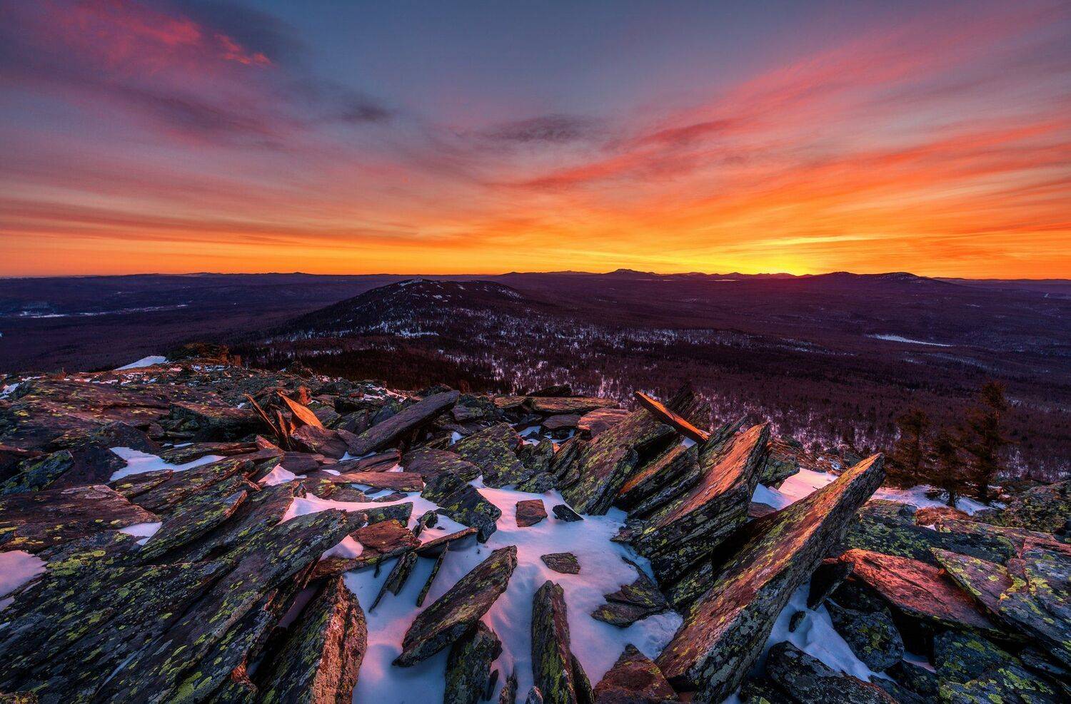 уреньга, урал, россия, закат, январь, зима, курумник, Василий Яковлев