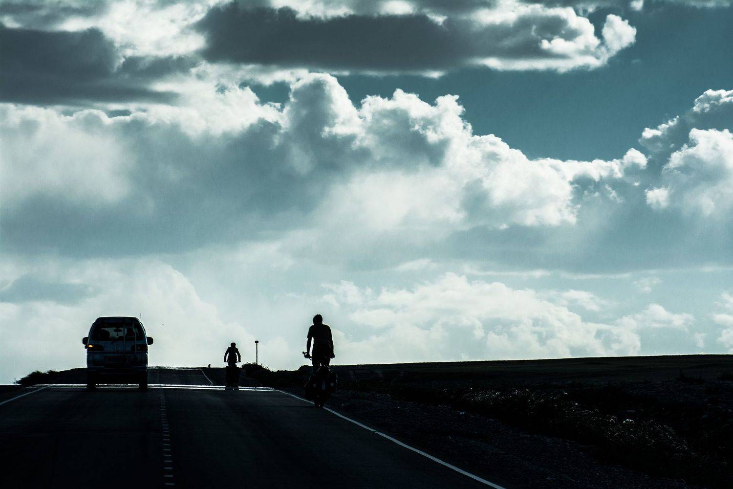 небо, облака, дорога, пейзаж, Василий Шумкин