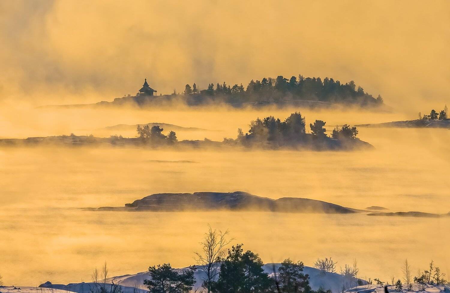 ладожское озеро, карелия, остров, зима, снег, фототур, лёд, скалы, шхеры, рассвет, туман, бухта, острова, церковь,, Лашков Фёдор