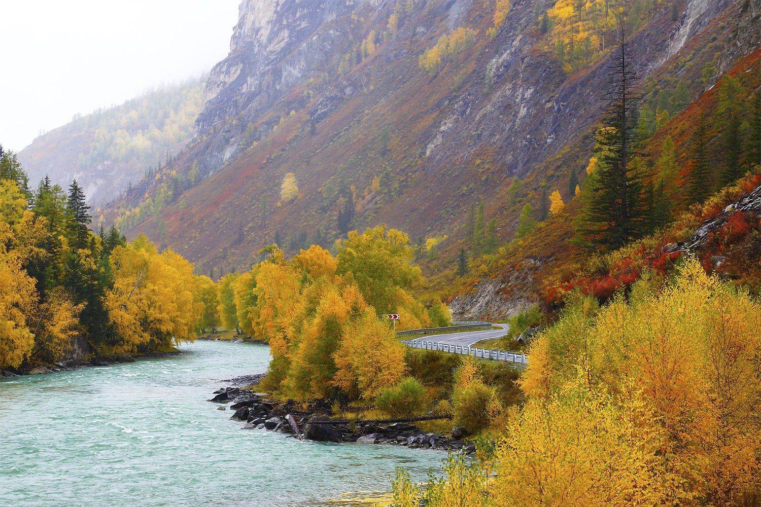 Алтай, Горный Алтай, Чуйский тракт, Осень, катунь, Константин Маланин
