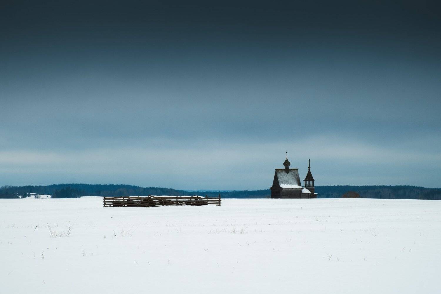 россия, архангельская область, кенозерье, пейзаж, зима, снег, минимализм, церковь, север, заповедник, Оборотов Алексей
