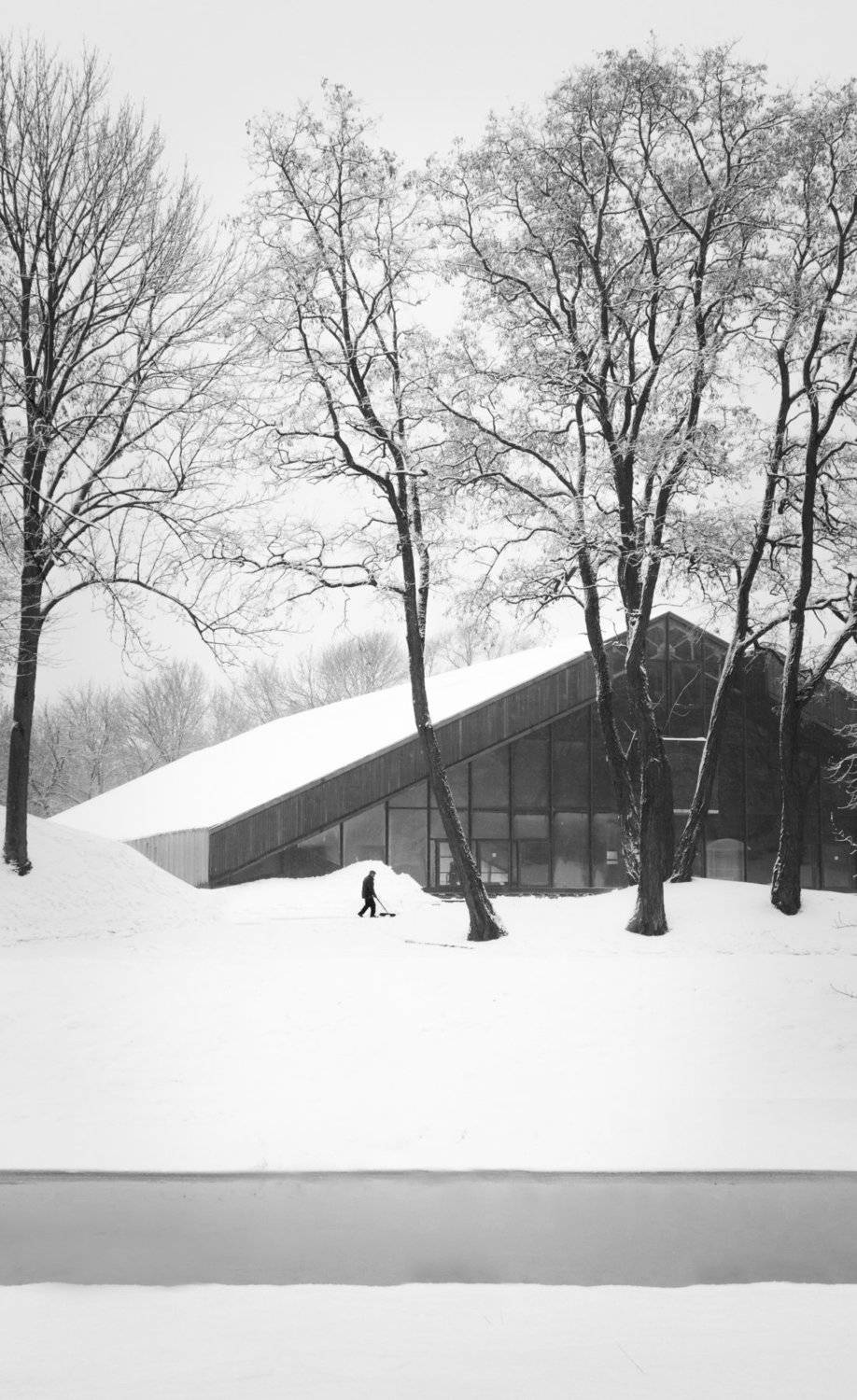 снег, зима, река, здание, архитектура, брест, крепость, берестье, буг, уборка, Фото Брест