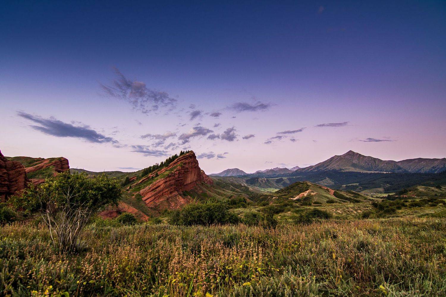 природа, пейзаж, горы, вечер, небо, облака, Василий Шумкин