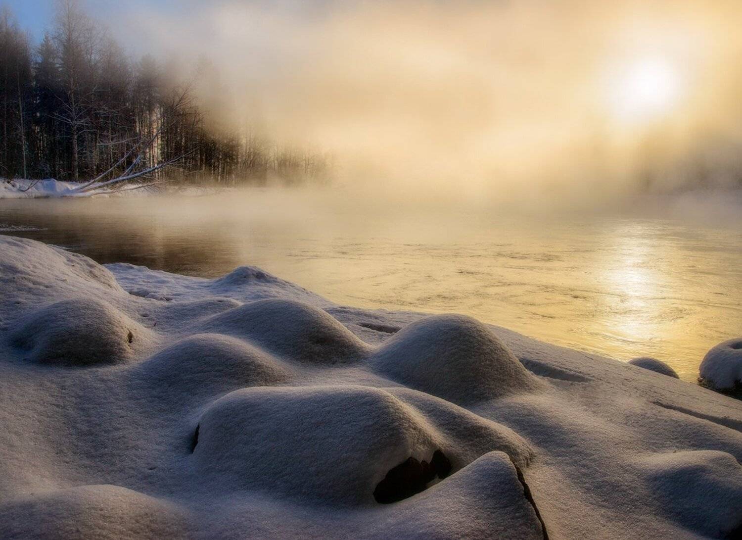 карелия,зима,пейзаж,лес,река,русская зима,зимний пейзаж, karelia, winter, туман, Mashin Rostislav