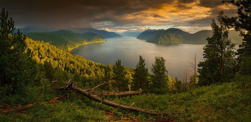 алтай, сибирь, телецкое озеро, дождь, вечер Дождь над Корбу фото превью