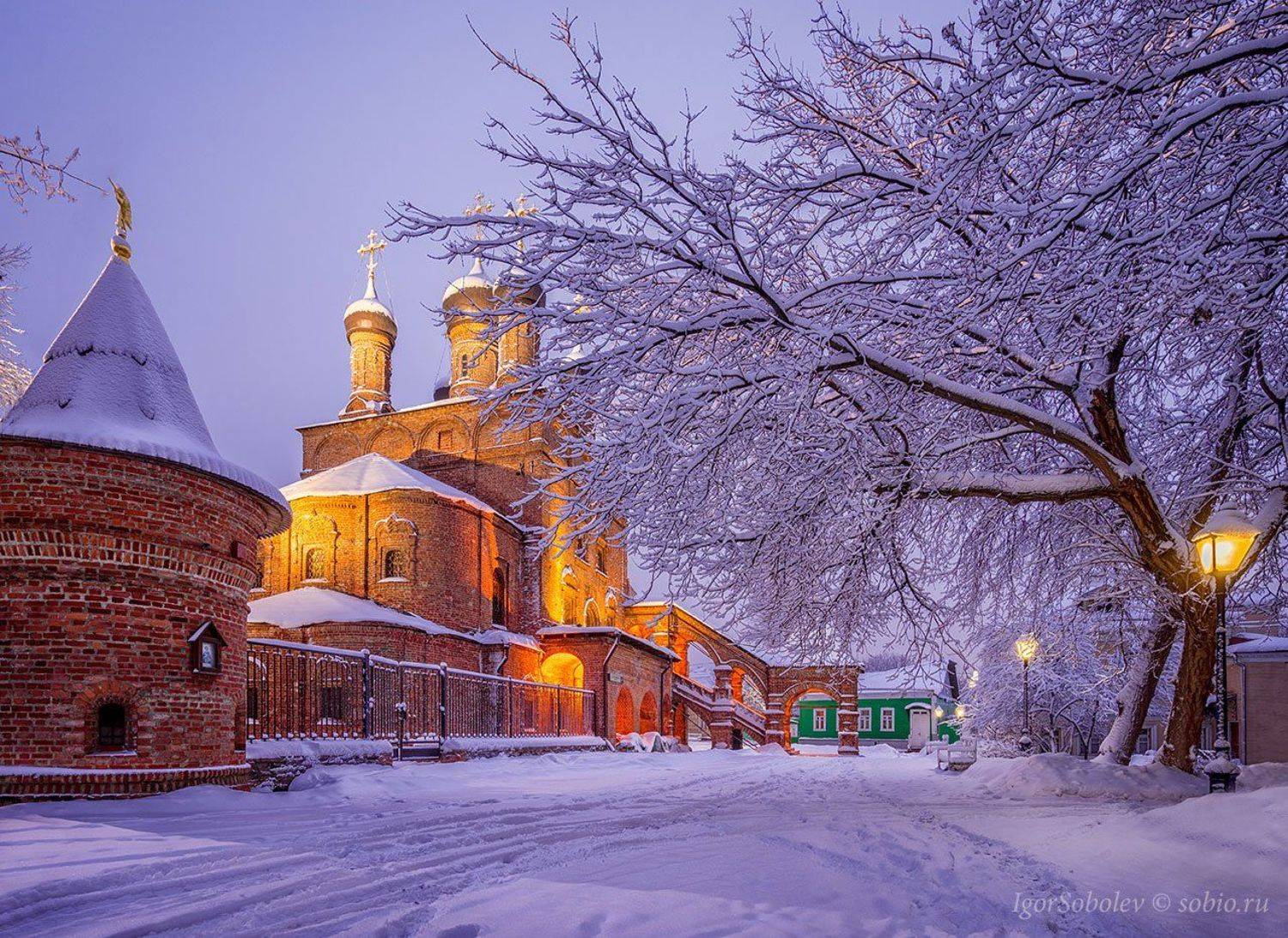 крутицкое подворье, зима, утро, снег, храм, церковь, москва,krutitskoe metochion, winter, morning, snow, temple, church, moscow, Соболев Игорь