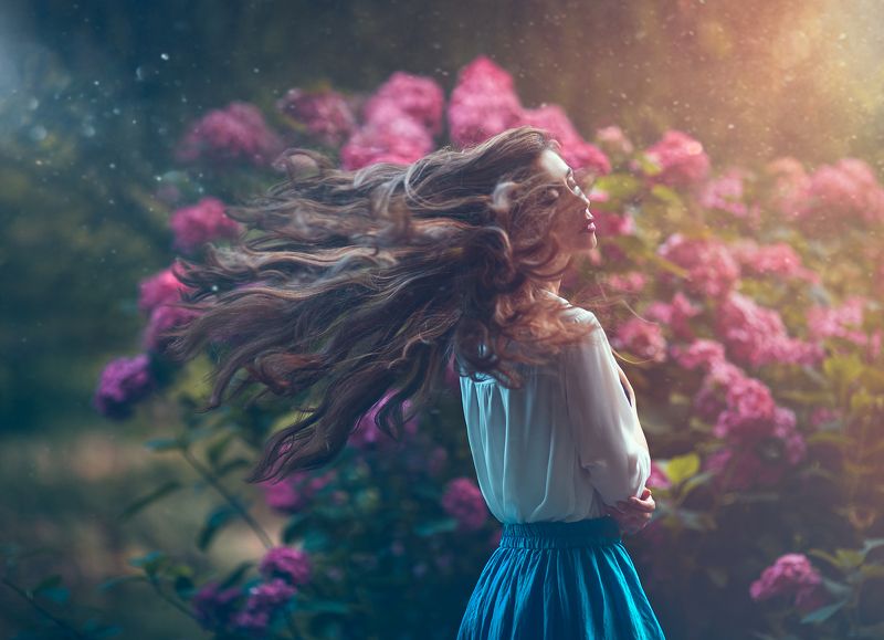 portrait, woman, long hair Dreams фото превью