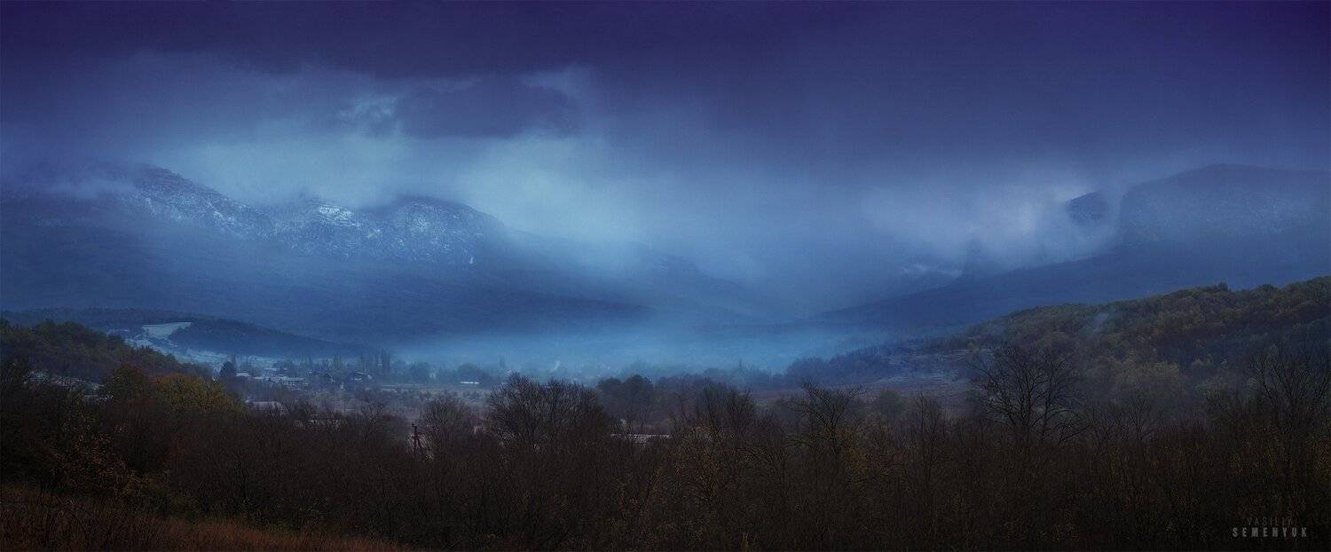крым, бойка, соколиное, седам-кая, сююрю-кая, снег, облачность, вечер., Семенюк Василий
