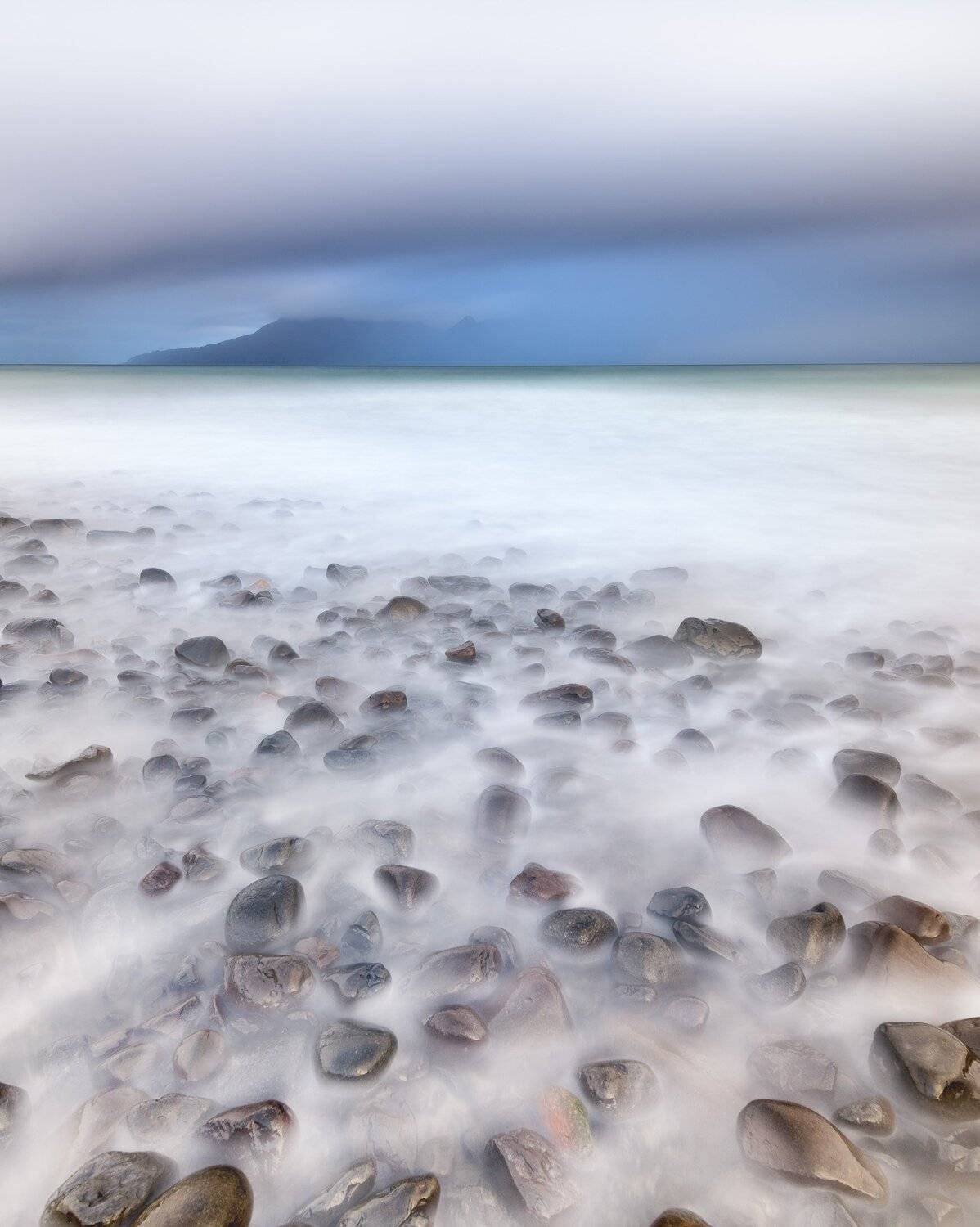 bay, beach, beautiful, blue, cliff, clouds, coast, coastal, dawn, eigg, europe, golden, highlands, island, isle, kingdom, landscape, lochaber, morning, nature, ocean, overcast, pebbles, rain, rainy, rhum, rock, rocky, rum, scenic, scotland, scottish, sea,, Andrey Omelyanchuk