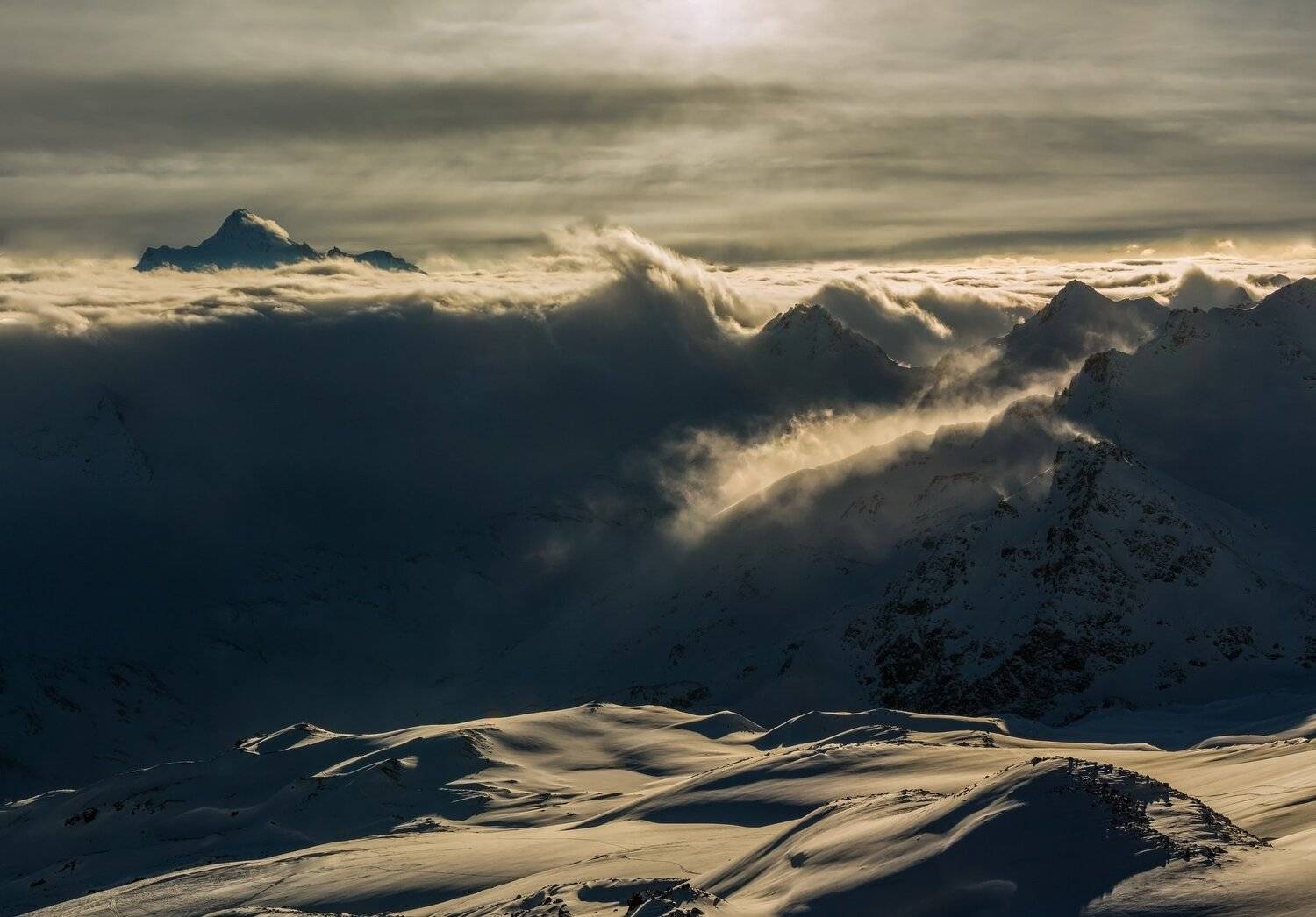 горы, закат, кавказ, Эстелла