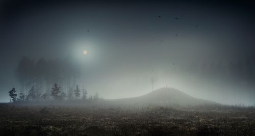 Between moonset and sunrise