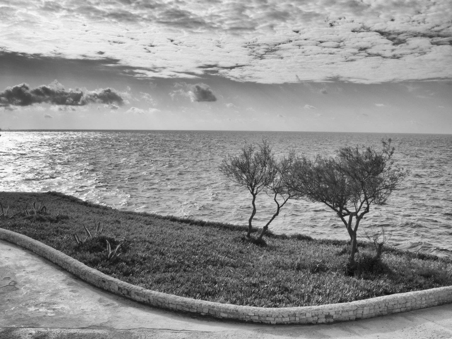 Malta, Grotto, Black and white, Monochrome, Sea, Mediterranian, Elena Beregatnova