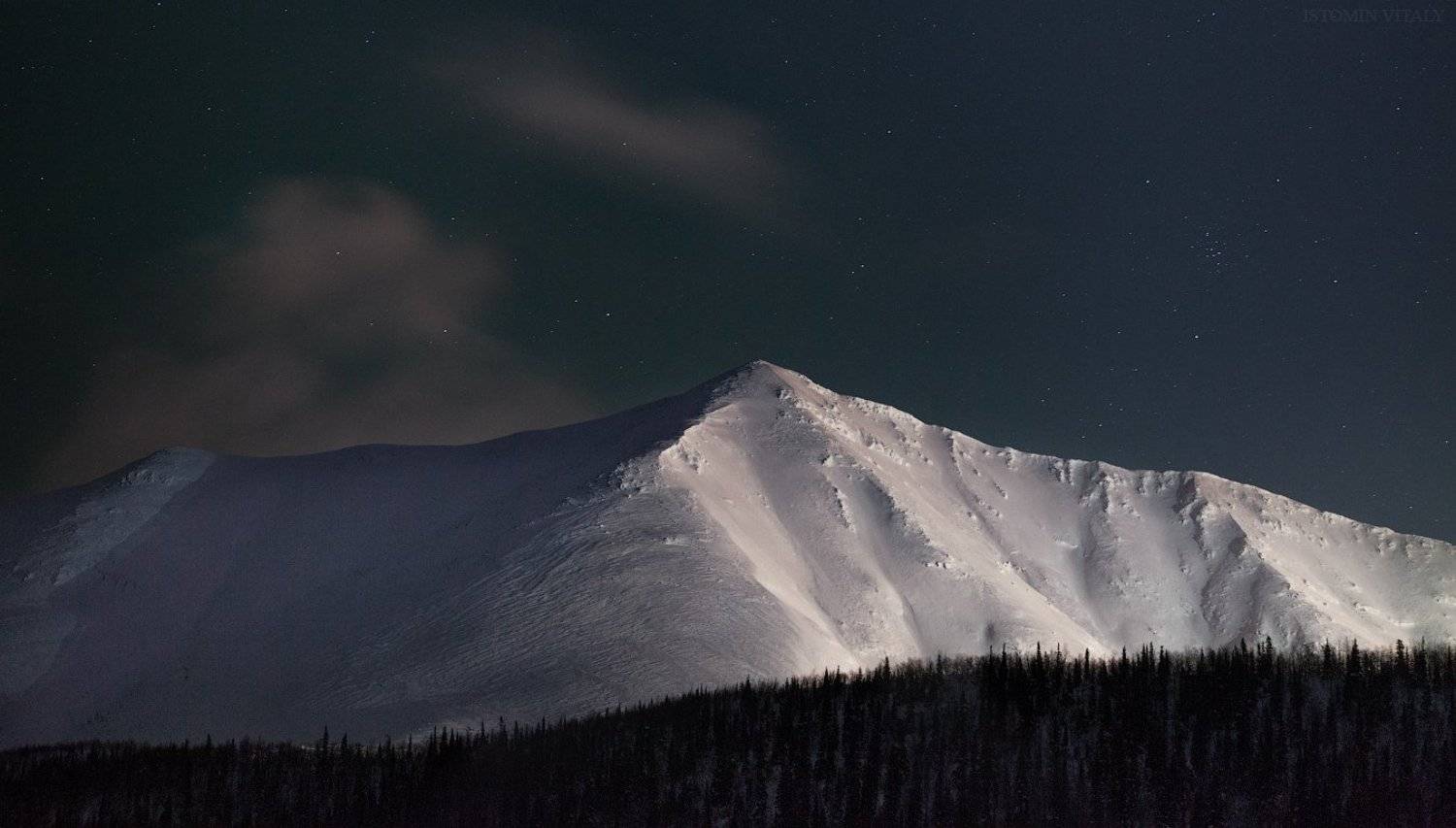 пейзаж,хибины,россия,ночь,звезды,красиво,облака, Виталий Истомин