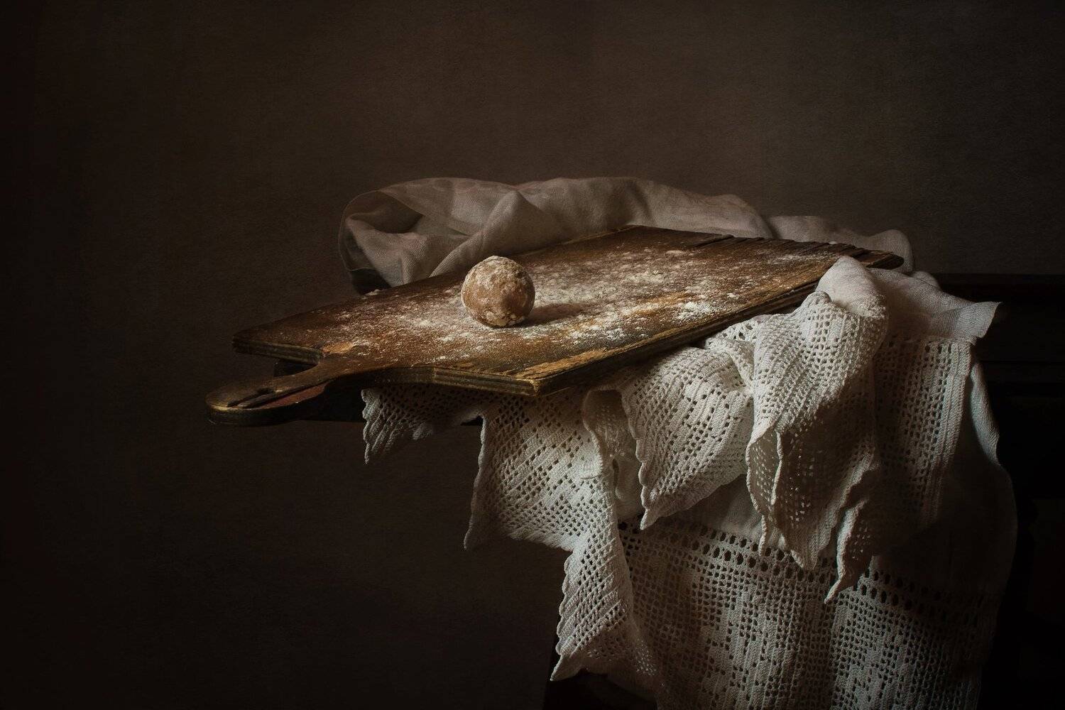 натюрморт, колобок, тесто, мука, Анна Петина