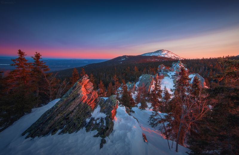таганай, южный урал, урал, круглица Утро с видом на Круглицу фото превью
