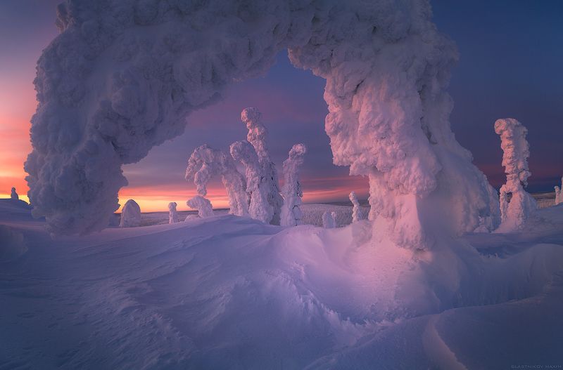 финляндия, лапландия, снег, ветер, закат, небо, путешествия, ветер, буря, снег, холмы, горы, outdoore, travel, sky, scenic, lapland, finland, explore, sky, sunset, light, snow, wind, alone, forest, hills, landscape, dusk, sunset Dragons of Riisitunturi фото превью