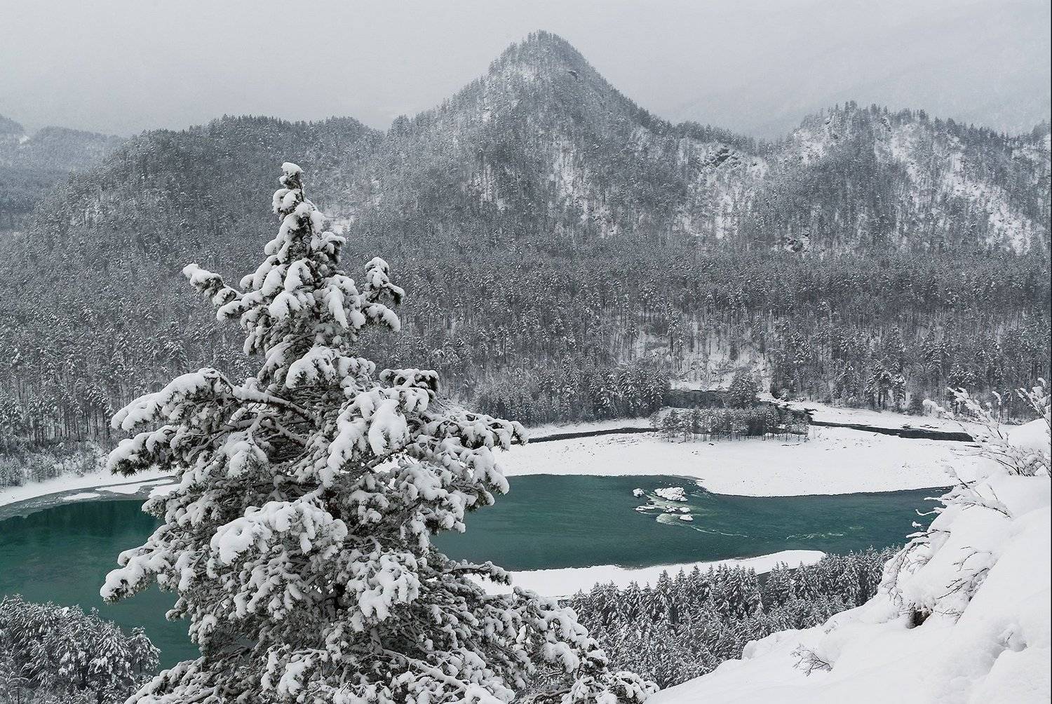 алтай, сибирь, катунь, зима, бирюза, Павел Филатов