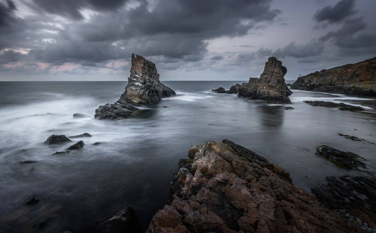 landscape nature seascape rocks castal coast beach sea seaside long exposure scenery  cloudy dramatic bulgaria, Александър Александров