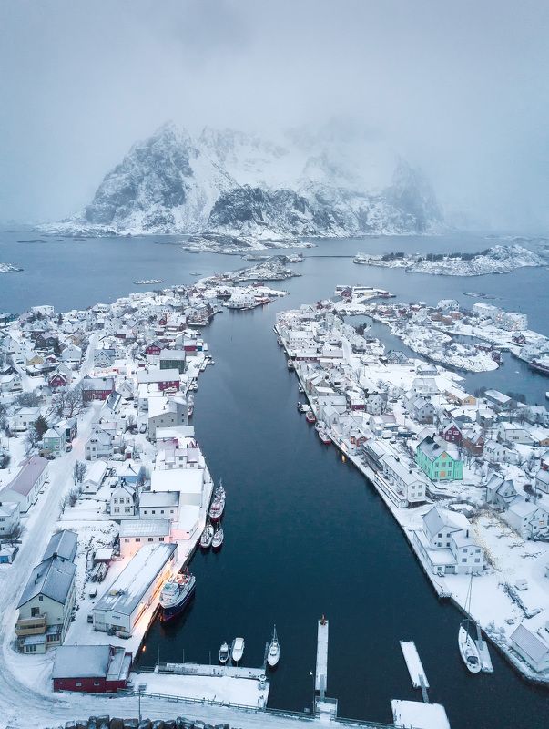 лофотен, lofoten, drone Всю красоту Henningsvaer можно оценить только с воздуха фото превью