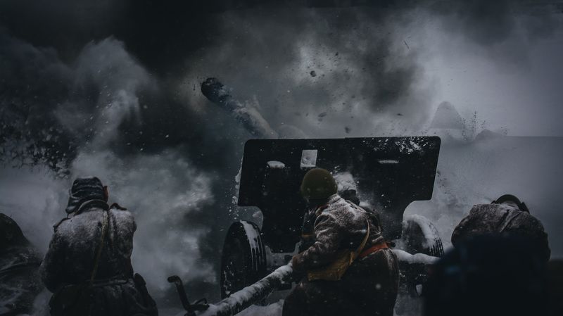 репортаж, реконструкция, зима, сражение, жанровое фото Реконструкция «Балатонской оборонительной операции». 04.02.2018 фото превью