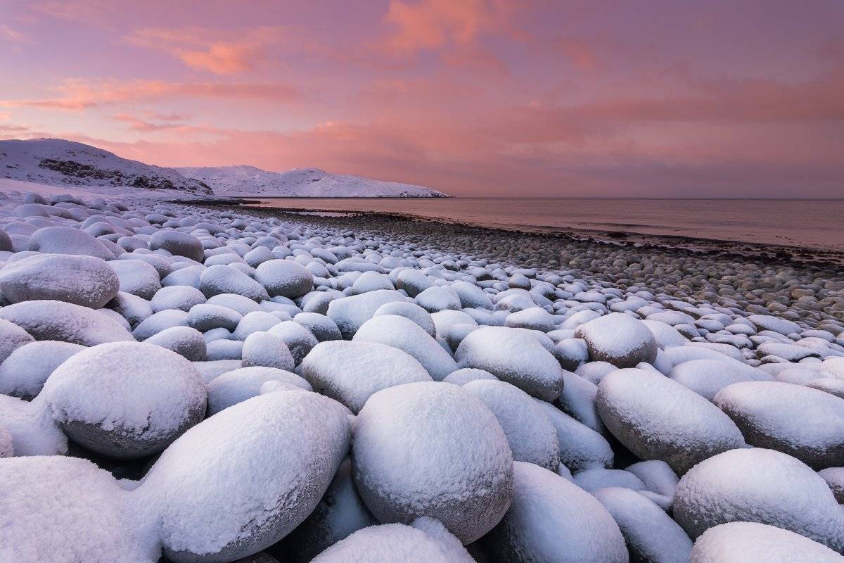 териберка, зима, море ,снег, зима, закат, Антон Петрусь