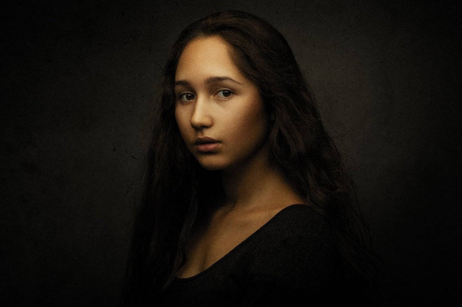 портрет, девушка, картина, Руслан Рахматов