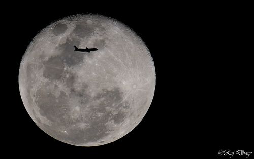 moon on plane