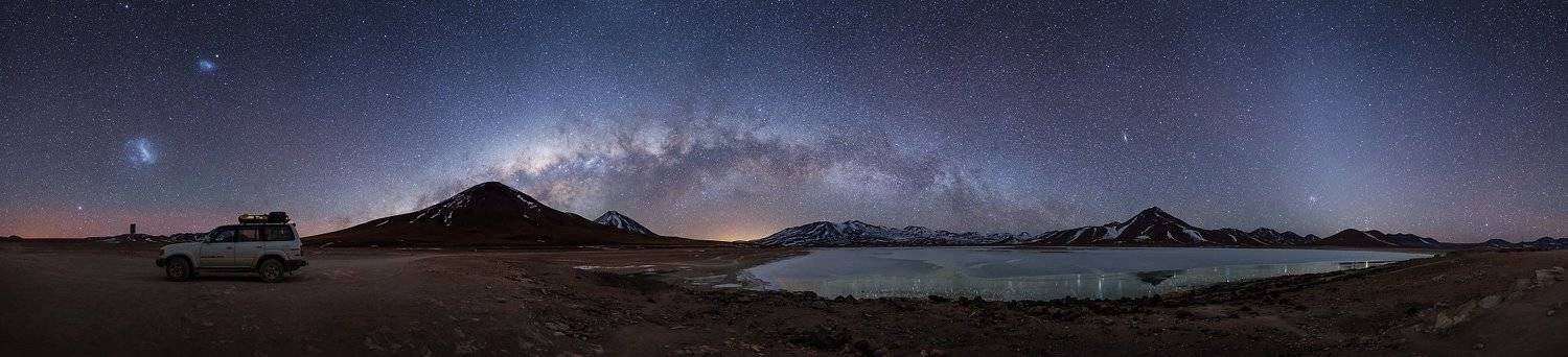 лагуна бланка, алтиплано, боливия, магеллановы облака,  зодиакальный свет, млечный путь, Vitalis Vasylius