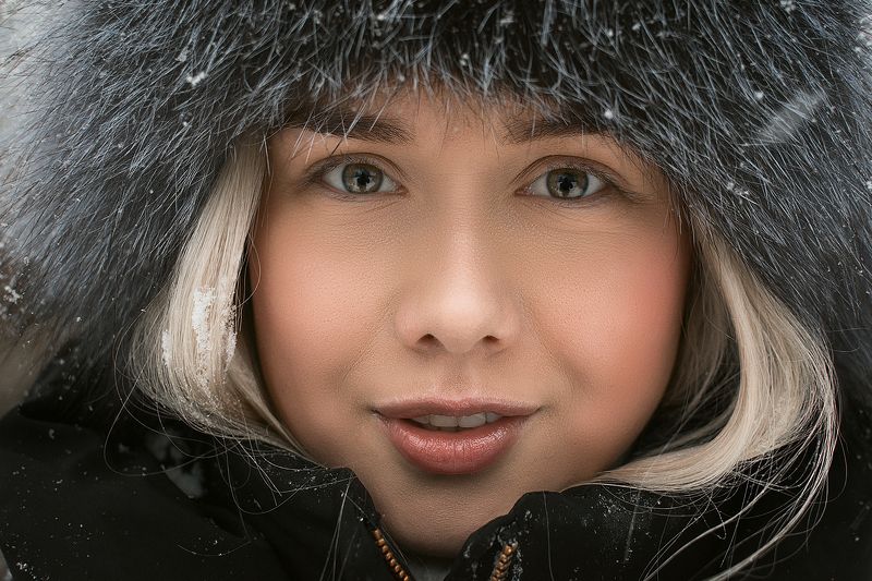 зима, улица, снег, глаза, портрет Zhenya фото превью