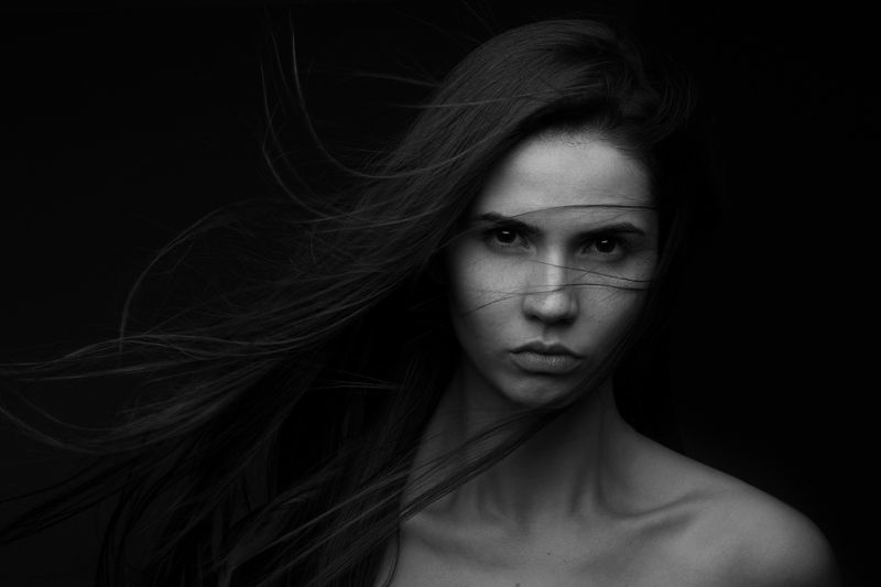 девушка, портрет, черно белое Мария фото превью