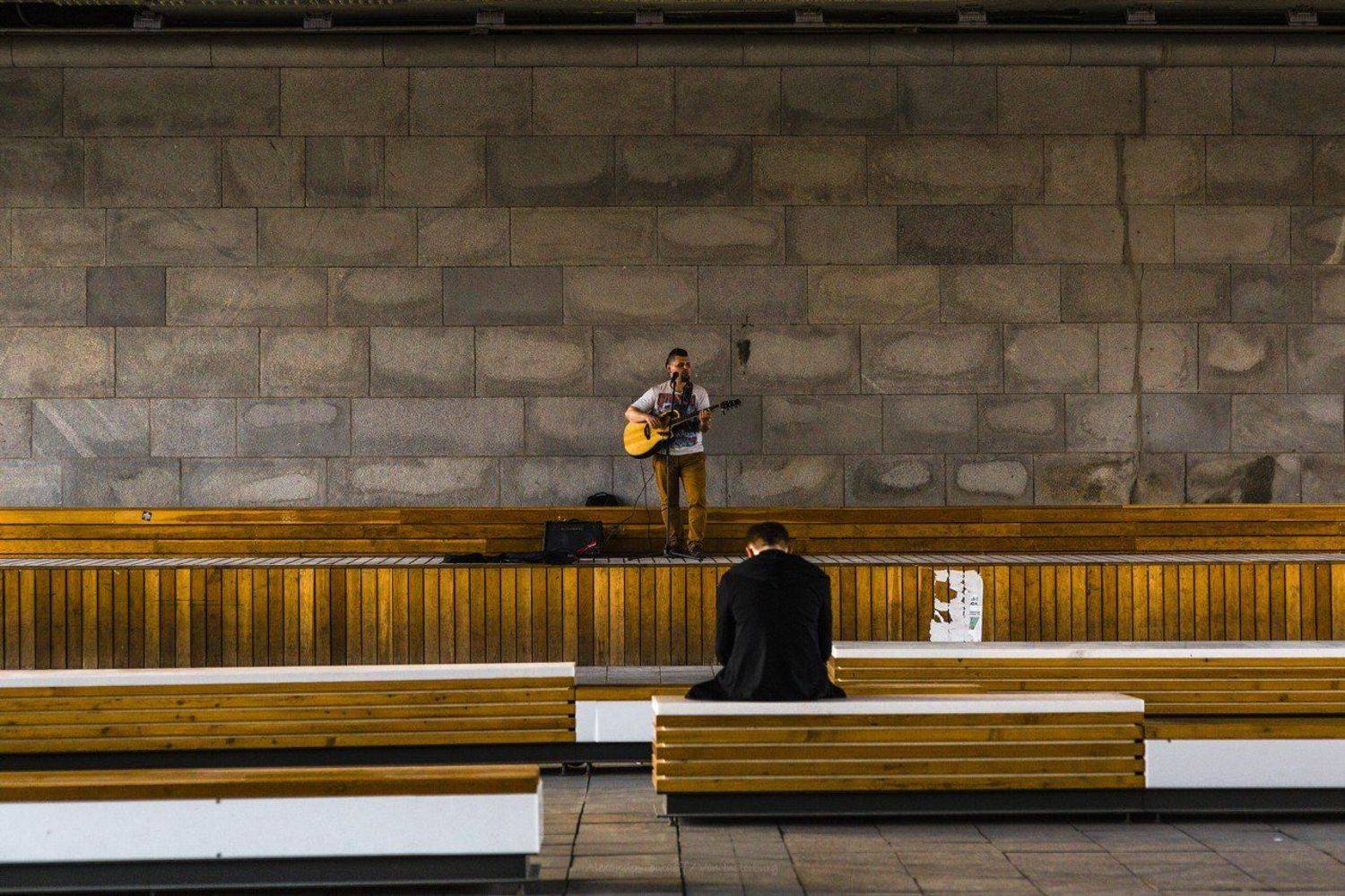 Люди, город, улица, жанр, человек, музыкант, музыка,  скамьи, гитара, , АлександрТутаев