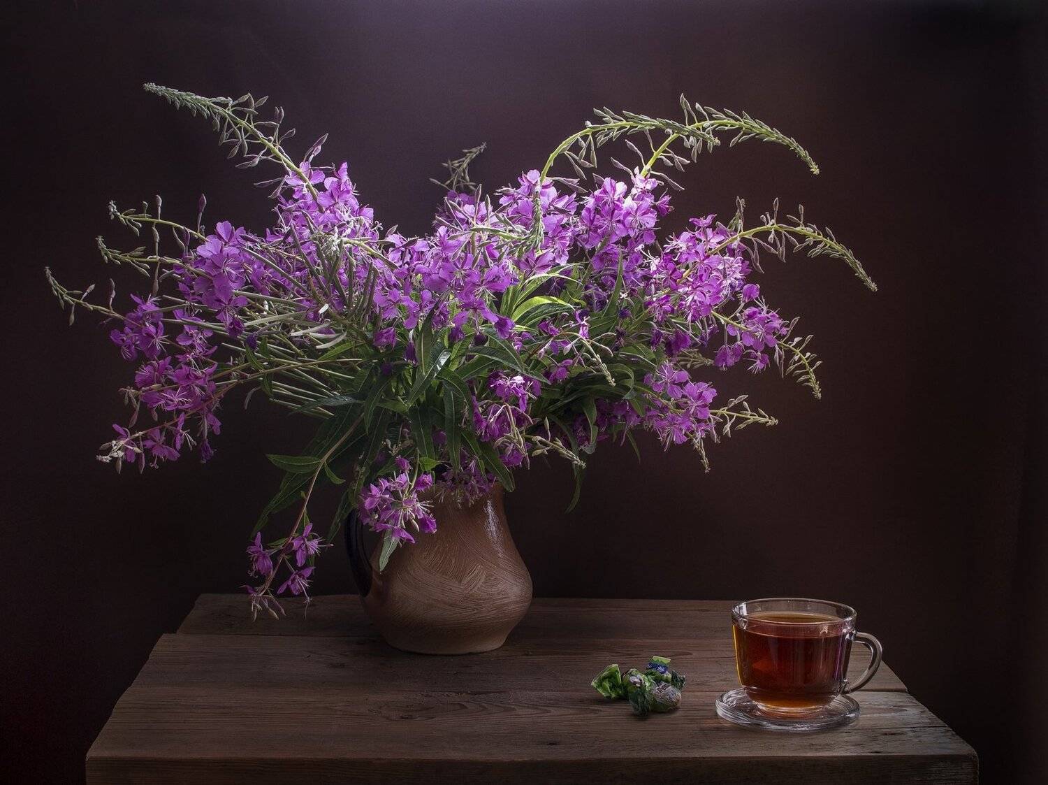 букет,цветы,натюрморт,кипрей,чай,лето,свет,аромат, Инаида