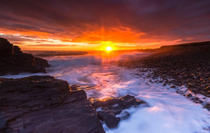 русский север,полуостров рыбачий Контрасты одного северного рассвета. фото превью