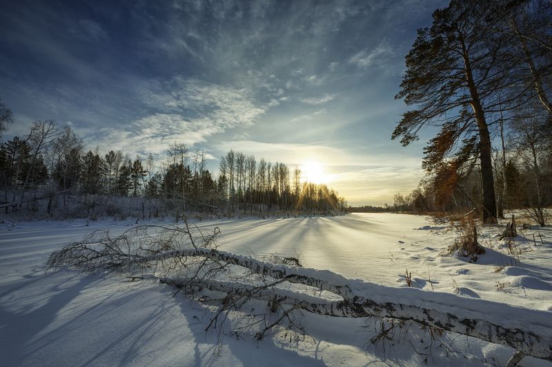 Прогулки по заснеженной реке Пышма фото превью