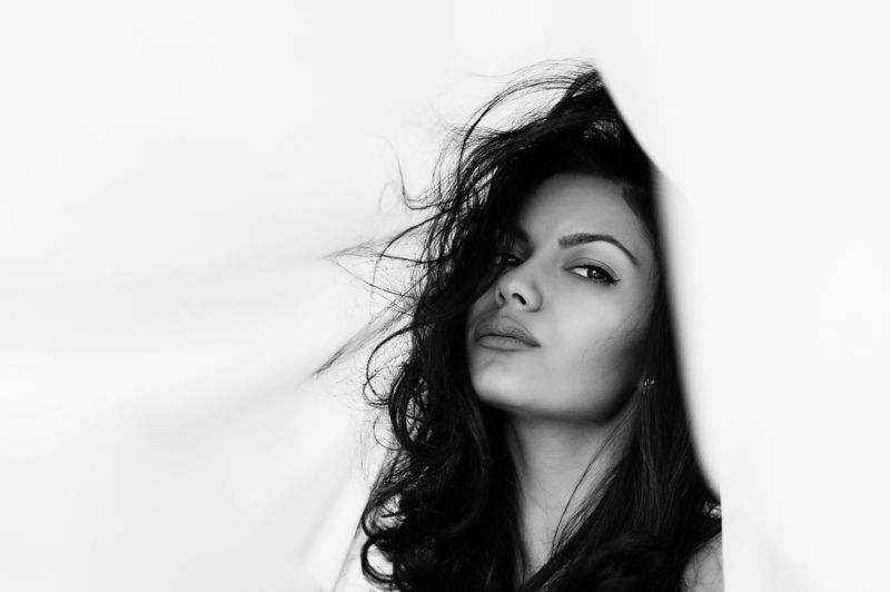 portrait, black and white, bw, beauty, model Iliana фото превью