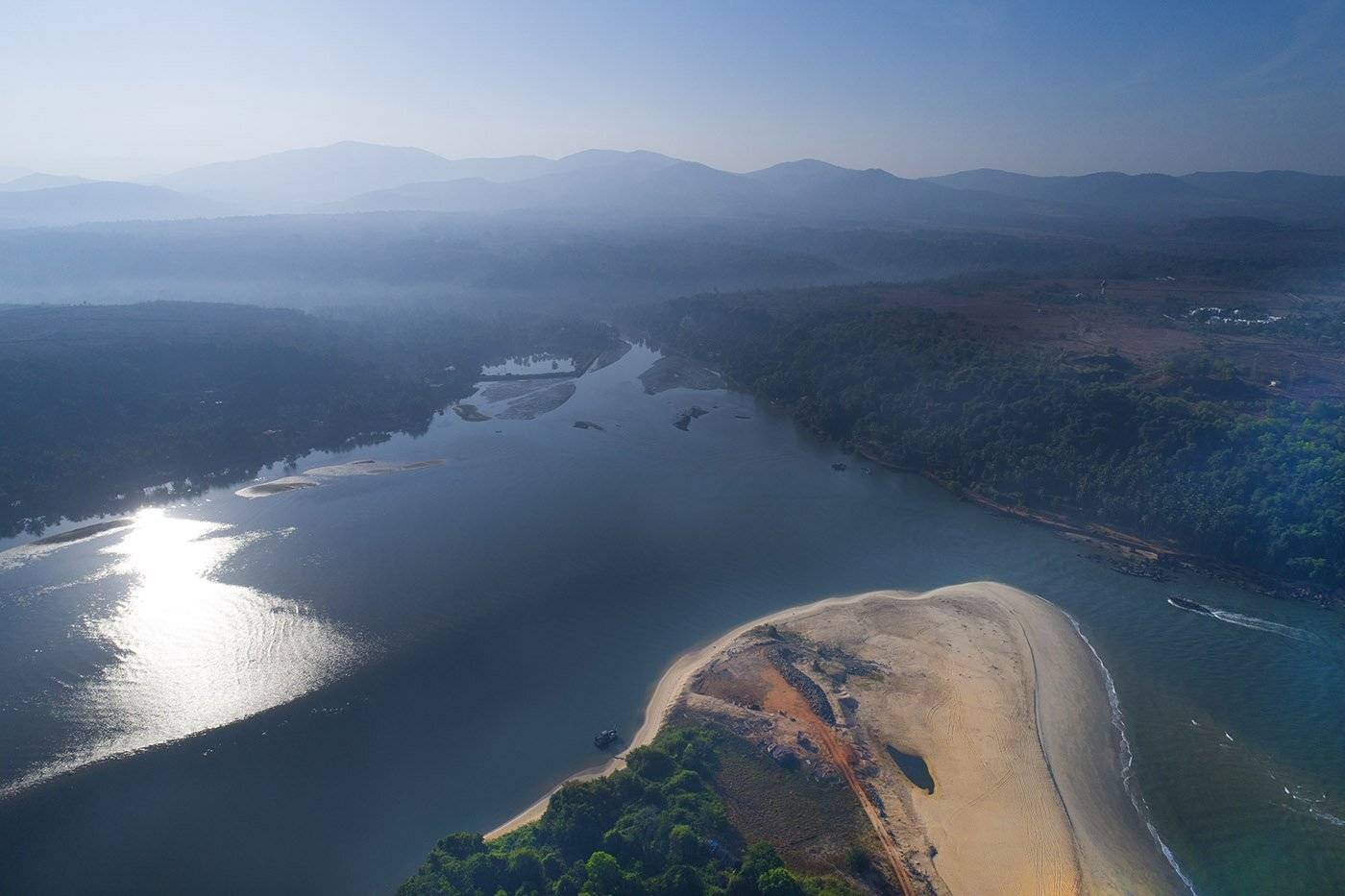 Индия, Гоа, река Сал, полуостров, аэро, дрон, aerial, Борис Резванцев