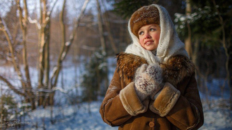 девочка, лес, морозко, сказка, вечер, rekhov, sergejrekhov Машуля фото превью