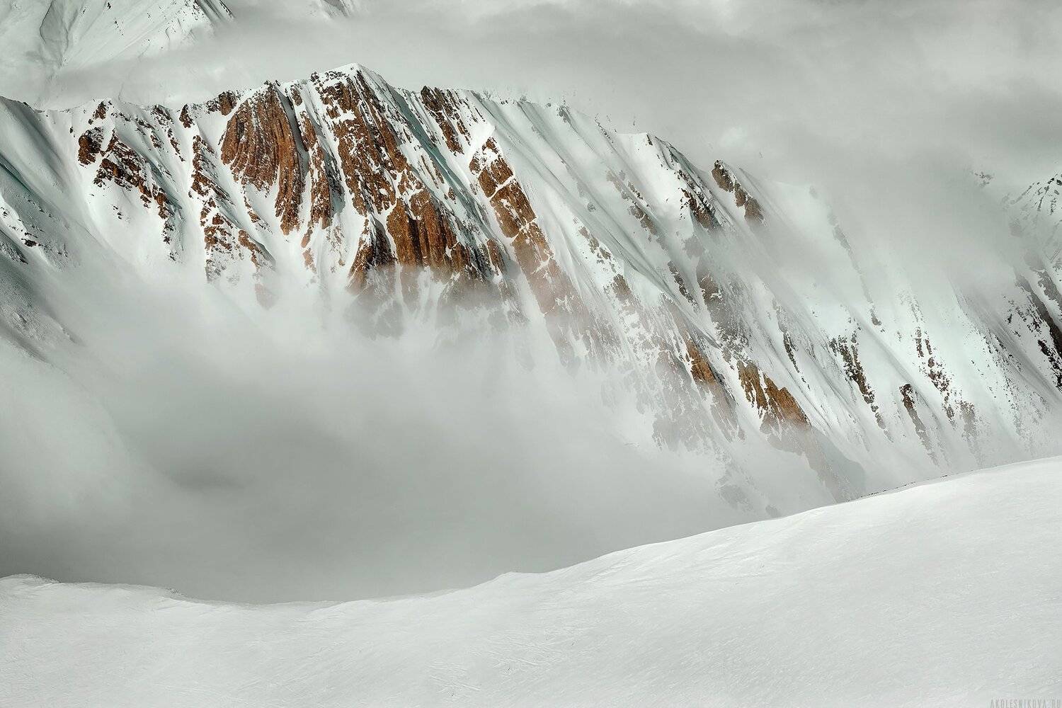 горы, зима, снег, грузия, гудаури, Анастасия Колесникова