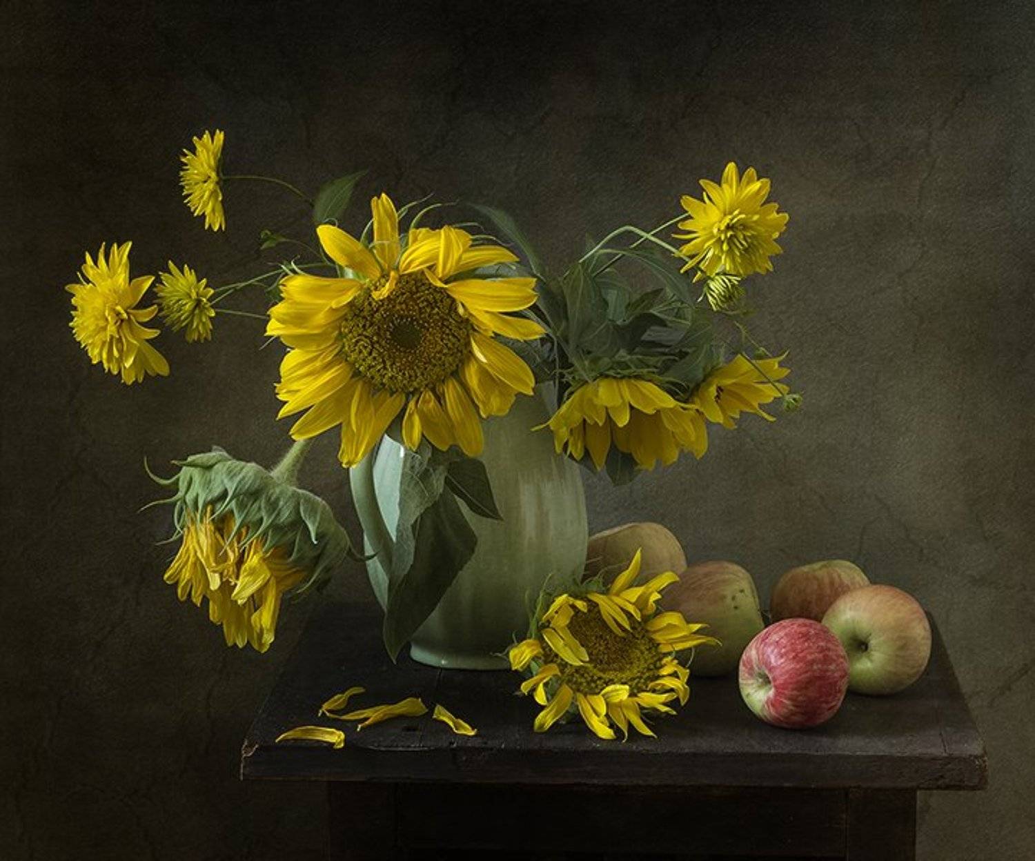 натюрморт, яблоки, цветы, фрукты, still life, Оля