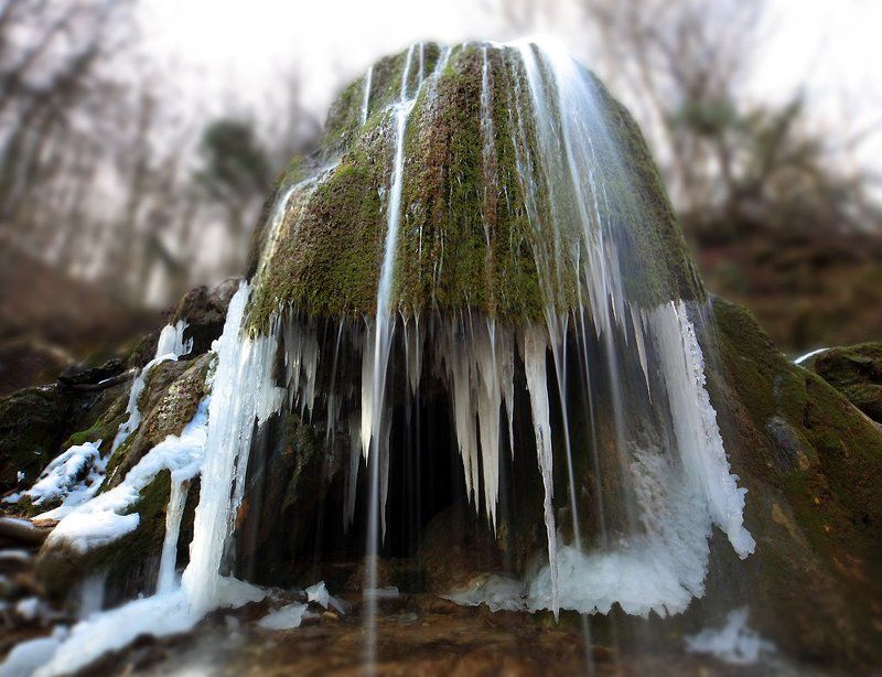 зима, водопад, крым ... фото превью