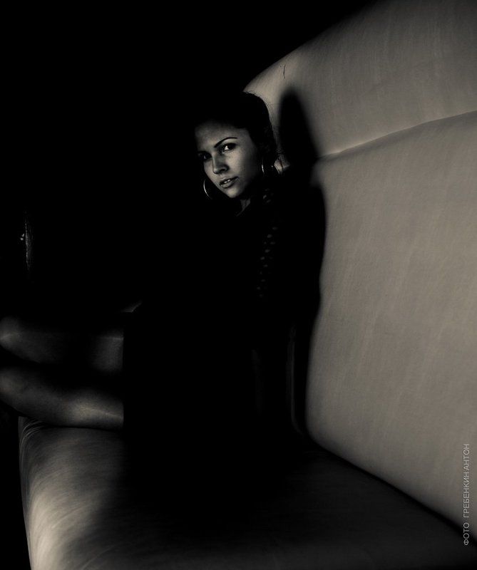 девушка, чб Она фото превью