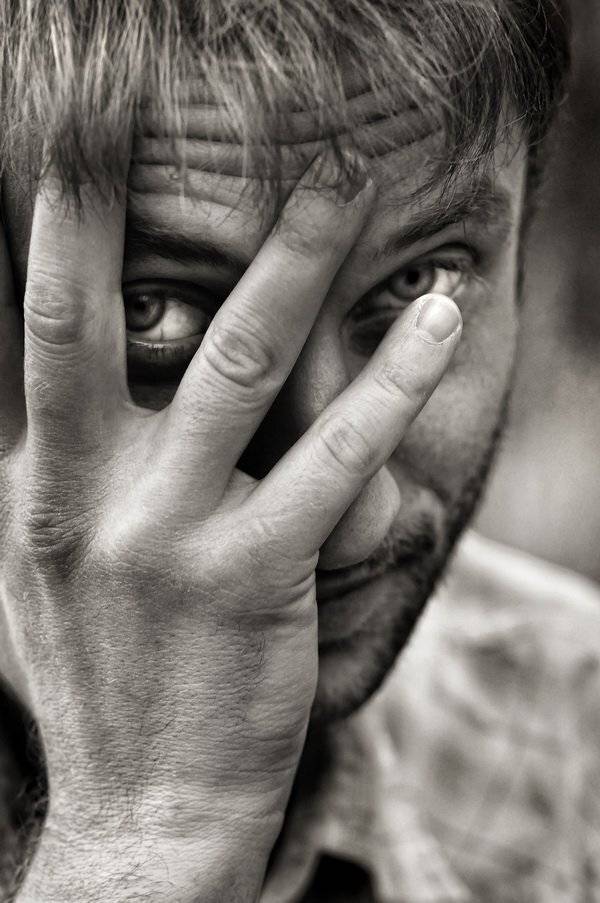 портрет, мужчина, мужество, рука, щетина, глаза, взгляд, Анастасия Овчинникова